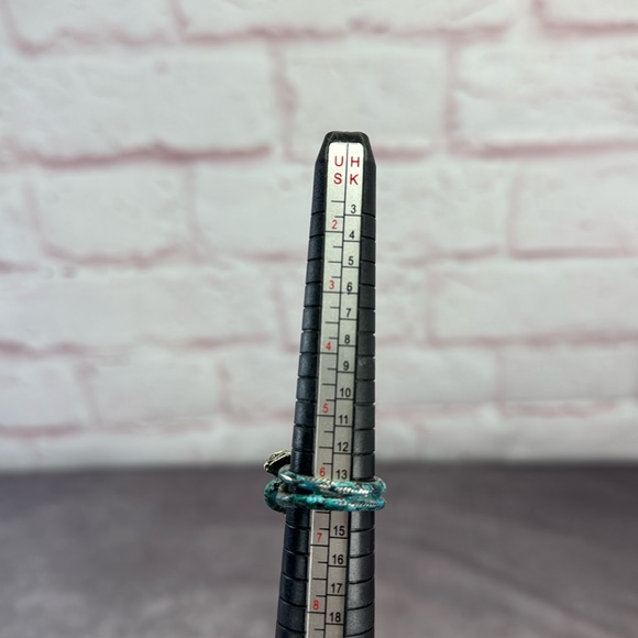 Gucci Garden Silver and Blue Enamel Snake Motif Ring - Picture 9 of 11